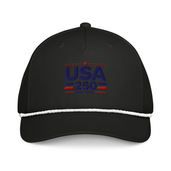 classic-rope-cap-black-white-front-6a256042d81c7.jpg USA250 Classic rope cap Embroidered