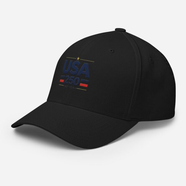 closed-back-structured-cap-black-left-front-6a25619727204.jpg USA250 Structured Twill Cap Embroidered