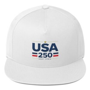 flat-bill-cap-white-front-6a2562806c7d3.jpg USA250 Flat Bill Cap DTF Print