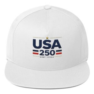 flat-bill-cap-white-front-6a2562dd7f91d.jpg USA250 Flat Bill Cap Embroidered