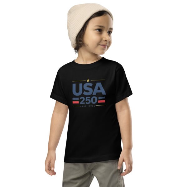 toddler-staple-tee-black-front-6a253075c2772.jpg USA250 Toddler Short Sleeve Tee DTG Print