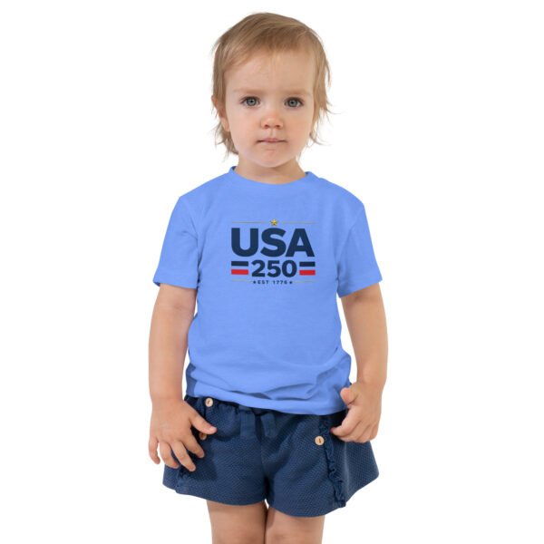toddler-staple-tee-heather-columbia-blue-front-6a253075c3f98.jpg USA250 Toddler Short Sleeve Tee DTG Print