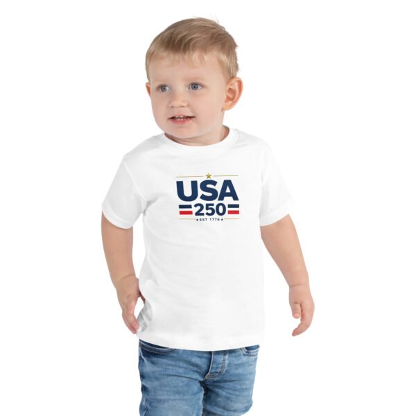 toddler-staple-tee-white-front-6a253075c0a4f.jpg USA250 Toddler Short Sleeve Tee DTG Print