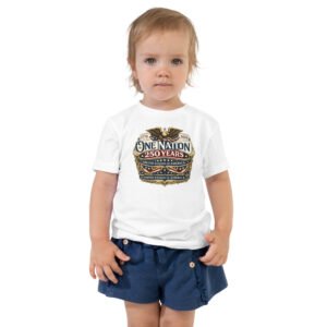One Nation  250 Years Toddler Short Sleeve Tee DTG print