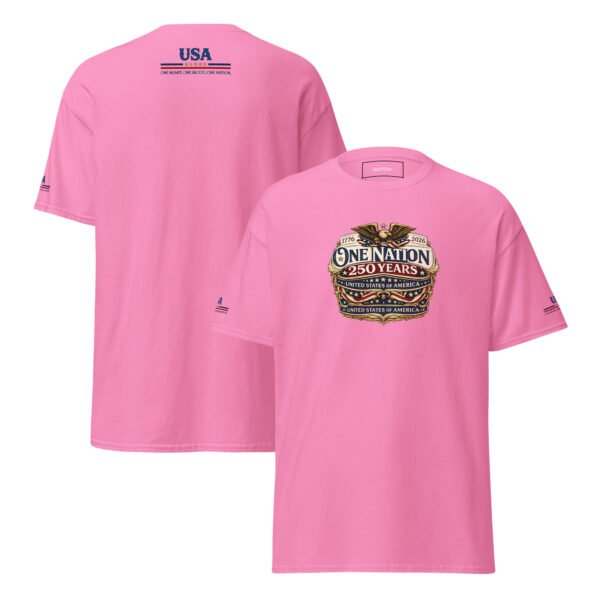 unisex-classic-tee-azalea-front-and-back-6a26745318a3d.jpg One Nation 250 Years Unisex classic tee DTF Print