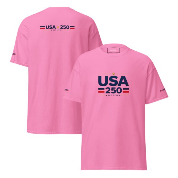 unisex-classic-tee-azalea-front-and-back-6a2688b45e9d9.jpg USA250 Unisex classic tee DTF Print