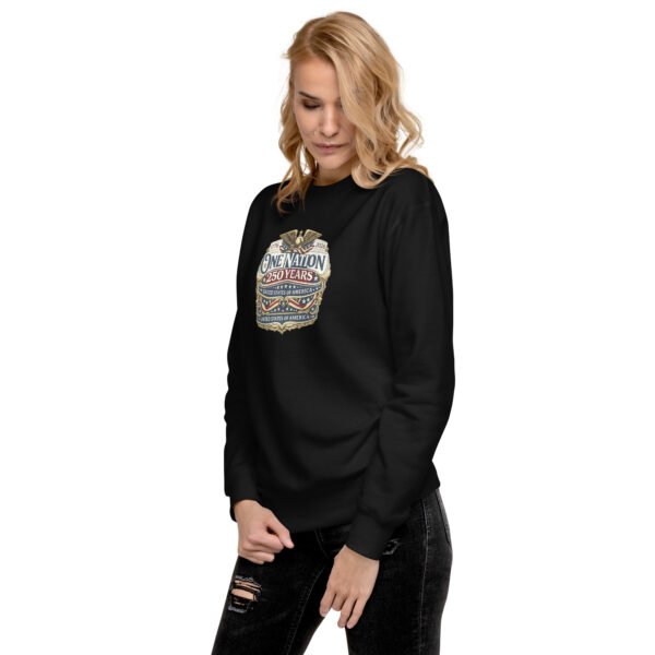 unisex-premium-sweatshirt-black-left-front-6a2529e086f18.jpg One Nation 250 Years Unisex Premium Sweatshirt DTG print
