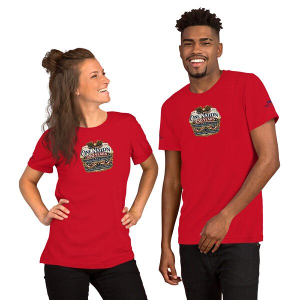 unisex-staple-t-shirt-red-front-6a2677d6a171f.jpg One Nation 250 Years Unisex t-shirt DTF Print
